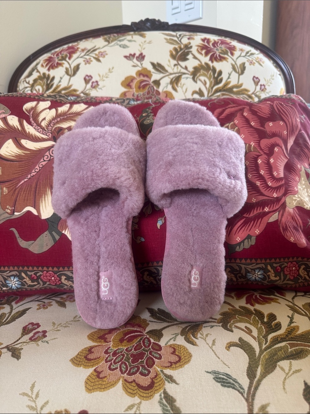 UGG Women's Plush Slide Slippers in Dusty Rose